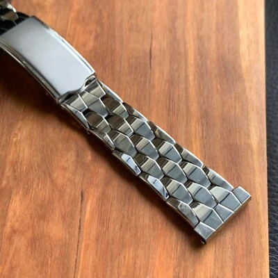 NOS Kreisler Coffin Link Bracelet Band 19mm Stainless Steel for Wristwatch - Image 1 of 4