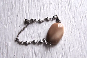 bijoux pierre naturel bracelet plaqué argent  jaspe mokaite 8 pouces item 6713 - Bild 1 von 2