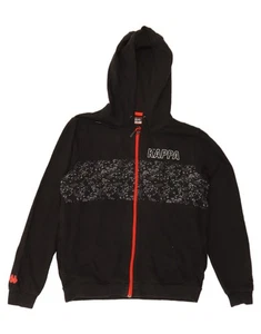 KAPPA Mens Graphic Zip Hoodie Sweater Medium Black Camouflage Cotton AB13 - Picture 1 of 3