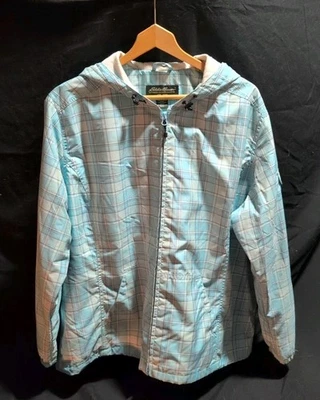 Eddie Bauer plaid Women's hooded jacket Size XXL 100% Cotton - Image 1 of 4