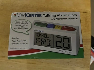 MedCenter "Toma tus pastillas" Reloj despertador parlante Recordatorio de medicamentos Alertas Medicamentos Foto 1 de 4
