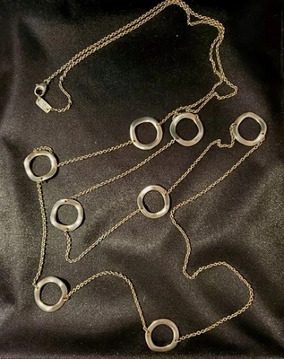 Collar vintage IPPOLITA, cadena de plata de ley y discos de diseño ondulado, 50 pulgadas Foto 1 de 4