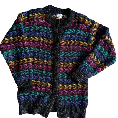 VTG Westbound Multicolor Patterned Cardigan Sweater Size Medium Button Front - Image 1 of 4