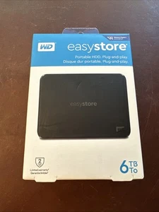 New WD Easystore 6TB HDD External USB 3.0 Portable Hard Drive - SEALED - Picture 1 of 3