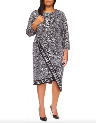 Abito midi asimmetrico stampa zebrata donna Michael Kors più 2 x $150 WR3800Y7RM