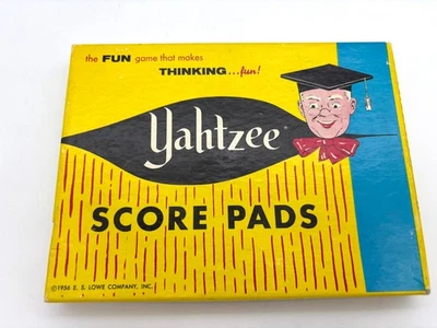 Vintage 1956 Yahtzee Score Pads & Box E. S. Lowe Company - Dice counting game - Image 1 of 4