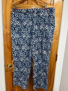 Pantalone chino uomo vintage Polo Ralph Lauren Cruise blu e bianco floreale taglia 38 - Foto 1 di 9