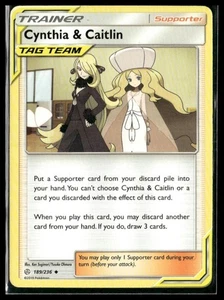 Cynthia & Caitlin #189/236 SM - Cosmic Eclipse Uncommon | Pokemon - Picture 1 of 2
