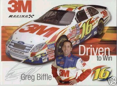 GREG BIFFLE 2007 3M NASCAR POSTCARD ROUSH FENWAY #16 Cover