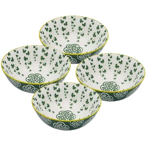 Royal Tara Irish Celtic Ceramic Bowls Pack of 4 with Trellis Shamrock Design - Picture 1 of 4