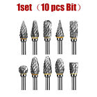 1/8" Tungsten Carbide Rotary File Cutting Carving Burrs Bit Set For Dremel Tools