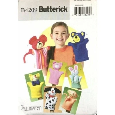 Sewing Pattern Butterick B4209 Crafts Hand Puppets Uncut Pattern Birthday School - Image 1 of 4
