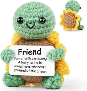 Friend Friendship Gifts for Women Men - 1PC Positive Handmade Crochet Sunflower - Picture 1 of 12