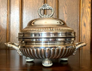 ANTIQUE OLD SHEFFIELD SILVER PLATE PANCAKE OR MUFFIN WARMER - Picture 1 of 10
