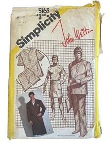 5163 SIMPLICITY Sewing Pattern Men's John Weitz Pajamas Robe Wrap Around 42 44 - Picture 1 of 1