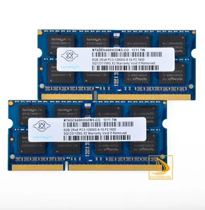 2pcs Nanya 8GB 2RX8 PC3-12800S DDR3 1600Mhz 204Pin SODIMM Laptop Memory RAM - Picture 1 of 12
