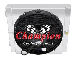 SZ 1 Row 16x14" Dual Pass Drag Racing Radiator,Shroud,13" Fan-12AN Fittings - Picture 1 of 8