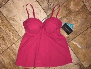Traje de baño Profile by Gottex Tutti Frutti Bandeau Tankini Top Mujer Copa UW 34D Nuevo con etiquetas - Imagen 1 de 12
