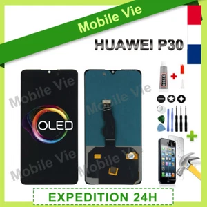 VITRE TACTILE + ECRAN OLED PRET-A-MONTER POUR HUAWEI P30 NOIR + OUTILS / COLLE - Zdjęcie 1 z 2