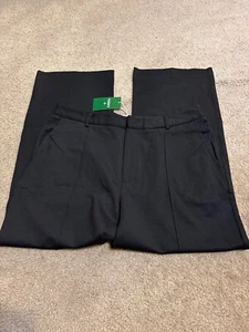 Halara Work Pants Womens XL Black Flex High Waisted straight Leg Waffle NEW - Picture 1 of 3