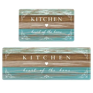 Kitchen Rugs Farmhouse Cushioned Anti Fatigue Kitchen Mat 2 Piece Set Non Sli... - Picture 1 of 7