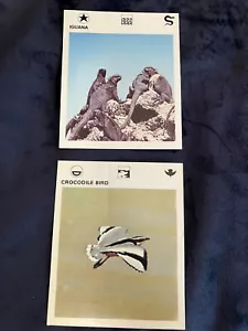 2 CARTE ANIMALI DEL 1975 SET LIBRI TEMPO LIBERO COCCODRILLO UCCELLINO e IGUANA - Foto 1 di 9