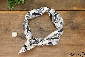 Pañuelo de algodón blanco y negro hecho a mano estilo japonés diadema cuello bufanda regalo AI - Imagen 1 de 10