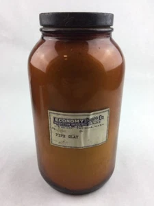 Vintage Pharmacy Pipe Clay Collectible Medicine Bottle 7.75" Economy Drug Co - Picture 1 of 5