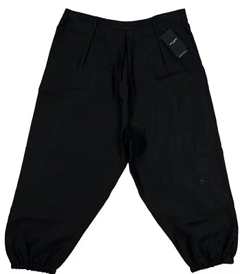 Saint Laurent Hakama Black Linen-Cotton Pants Size EU 52, US 36 Made in Italy - Image 1 of 2