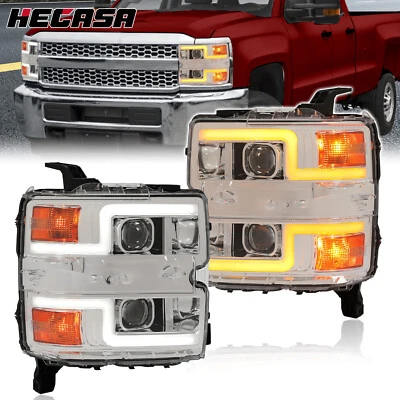 DRL LED Projector Headlights For Chevy Silverado 2500HD 3500HD 2015-19 - Image 1 of 4