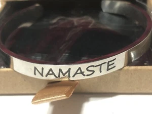 Joycuff “Namaste” Mantra Cuff Bracelet Friend Encouragement Birthday Inspiration - Picture 1 of 3