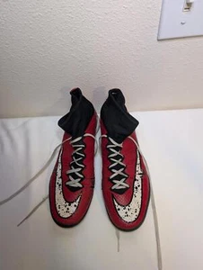 Great Condition Nike Mercurial X Irvin Indoor Soccer Cleats Men's 8.5 Red/Black - Picture 1 of 8