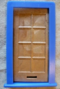 Vintage Dolls House DIY - Caroline's Home Brown Panelled Door & Blue Frame #2 - Picture 1 of 1