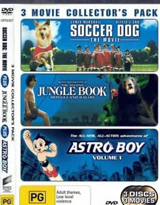 Jungle Book Mowgli & Baloo DVD + Soccer Dog + Astro Boy KIDS FAMILY MOVIE TRIPLE - Picture 1 of 5