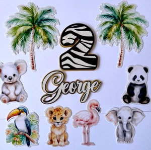Safari Jungle Cake topper 3D, Jungle cake topper luxury - Picture 1 of 6