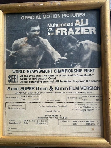 Original Ali Frazier "Thrilla from Manilla" Film Purchase Order Form (Framed) Cover