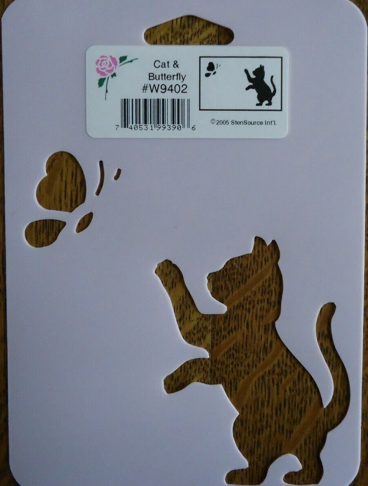 Plantilla Gato Gatito Mariposa StenSource Artesanía Pintura W9402 Tarjetas Diario Gatito Foto 1 de 1