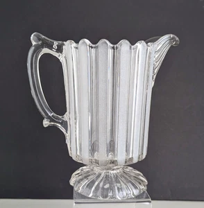 EAPG  Ribbon Pattern Footed Water Pitcher, Bakewell Pears & Co. Glass circa 1877 - Picture 1 of 12