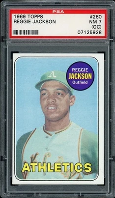 1969 Topps Reggie Jackson PSA 7 (OC) #260 RC Rookie Foto 1 de 2
