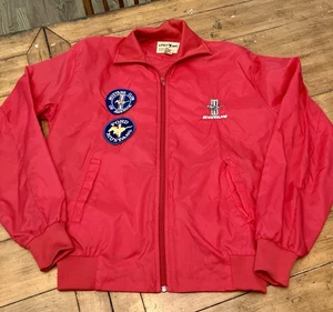 Rare Vintage 70s ford racing jacket mustang patches windbreaker Red M Logo 7 - Picture 1 of 16