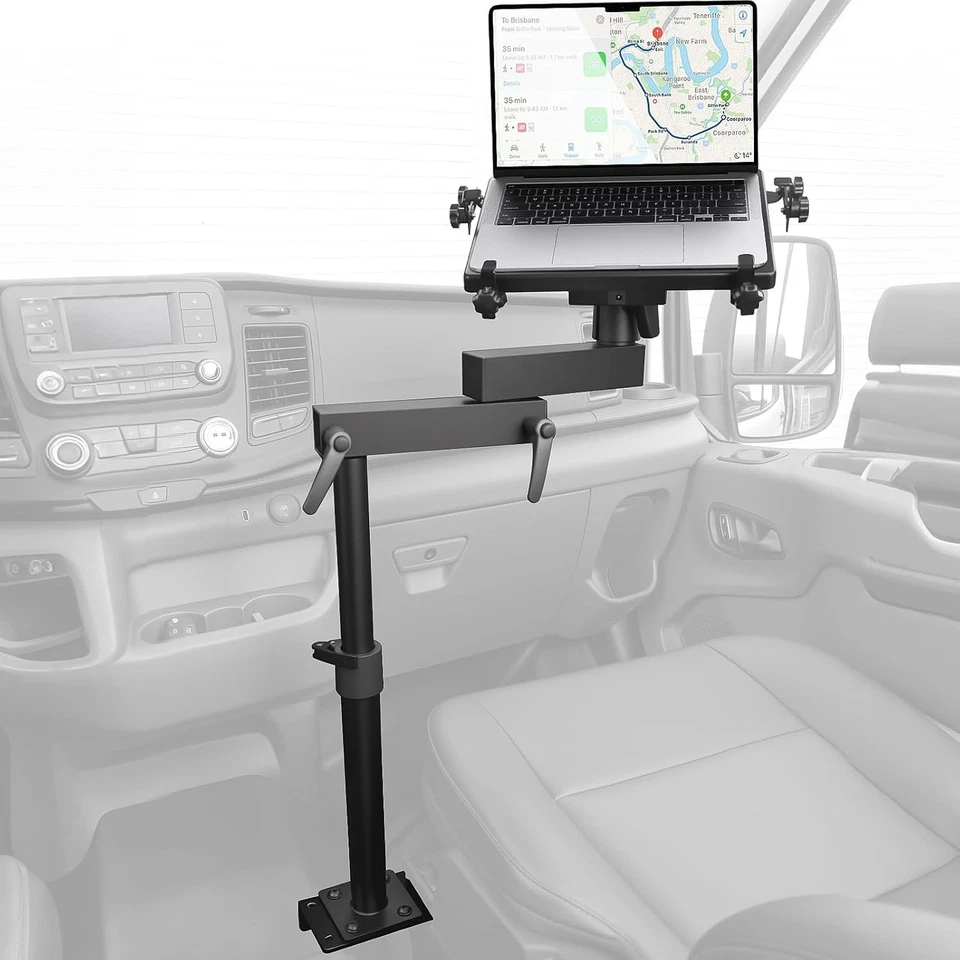 Soporte para computadora portátil de vehículo para montaje en computadora portátil para camiones, furgonetas, trabajo sobre la marcha Foto 1 de 1
