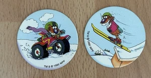 1990er Vintage Pogs Birds Eye Pogs x 2 Zahlen 4 & 7 - Bild 1 von 2