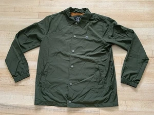 Volcom Kentwood Coach's Green Jacket Men Size Small Button Up Lightweight - Picture 1 of 4