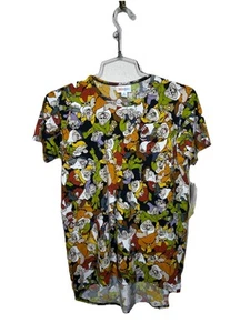 NEW Lularoe Gracie Girls Disney Snow White Dopey Dwarfs Blouse Sz 12 YR Oversize - Picture 1 of 10