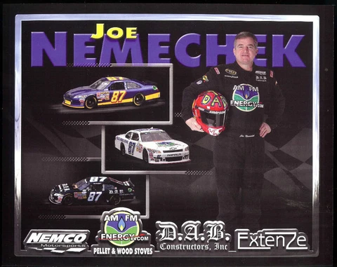 2011 JOE NEMECHEK "D.A.B. EXTENZE COLLAGE" #87 NASCAR SPRINT CUP POSTCARD Cover