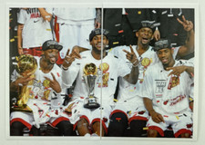 2013-14 Panini Stickers LOT Of 2, Lebron James, Wade, Bosh, Miami Heat Champs
