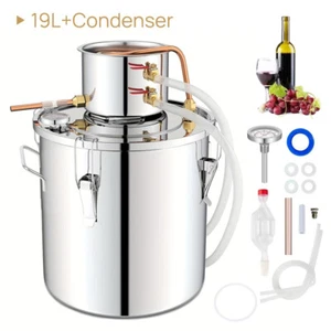 Alcohol Distiller Stainless Steel Build-in Thermometer 5 Gal 19L - Picture 1 of 14