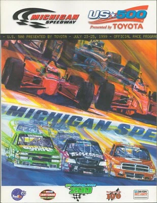 1999 US 500 Michigan Speedway Program with Driver Lineup Insert - Image 1 of 3
