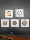Lot Of 5 Error S/S Lincoln And Wheat Pennies