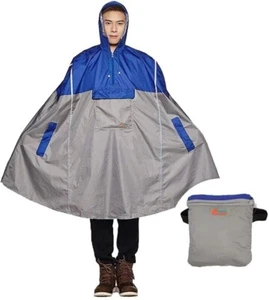 Lightweight Cycling Rain Poncho Bike Hooded Raincoat Cape Breathable Waterproof - Picture 1 of 5